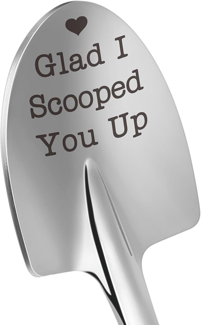 Funny Ice Cream Spoons Engraved Glad I Scooped You Up Couples Gifts for Wedding Anniversary Christmas Stocking Stuffers Presents Valentines Idea for Wife Husband Boyfriend Girlfriend