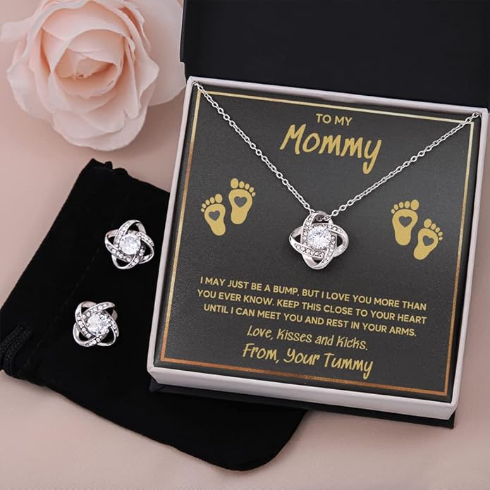 Baby Feet Jewelry Necklace, Mommy To Be Gifts For 1st Time Mom, To My Mommy Necklace Baby Bump, Gifts For Pregnant Women Mom To Be