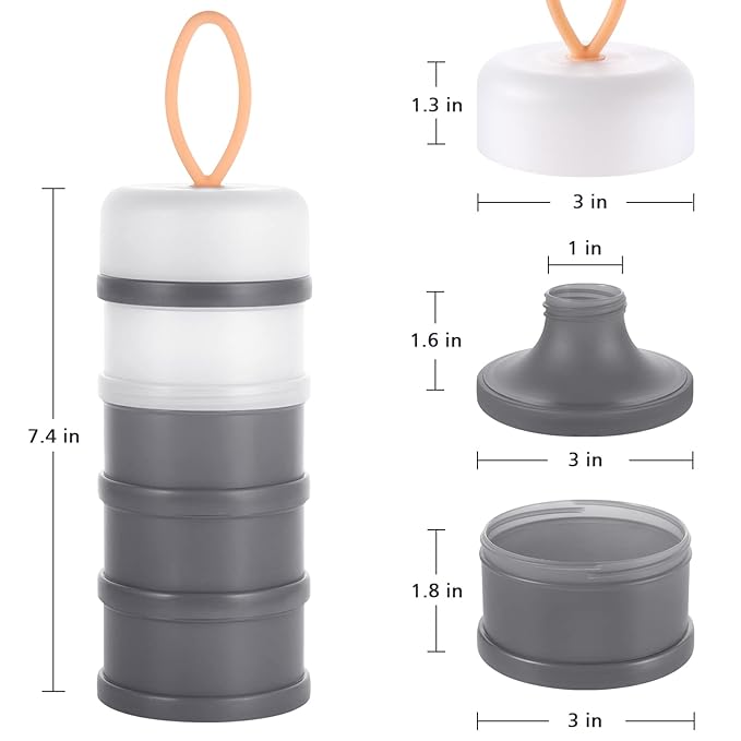 Accmor 2 Pack Baby Formula Dispenser On The Go, Stackable Formula Dispenser Formula Container to Go, Non-Spill Portable Milk Powder Kids Snack Storage Container, BPA Free