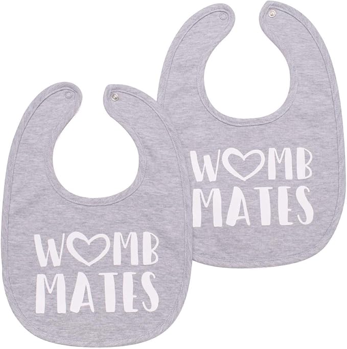 100% Cotton Womb Mates Twin Bibs – Soft, Stylish & Breathable for Boys & Girls – Perfect for Drooling & Teething