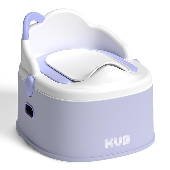 KÜB 3-in-1 Potty Training Toilet (Chair, Seat, Step Stool) - 9 CM Splash Guard, One-Click Assembly, Easy to Clean - Versatile Toddler Potty Trainer for Boy Girl - Purple