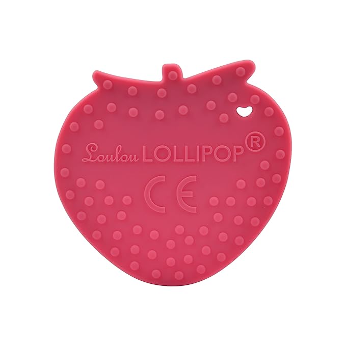 Loulou Lollipop Silicone Teether for Teething Baby Boy and Girl - Strawberry