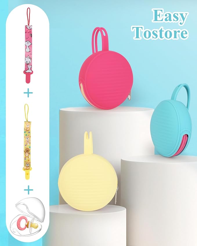 Pacifier Case, Holder for Traveling Baby Essentials Set - BPA Free