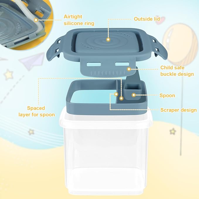 Accmor Formula Dispenser On The Go, Formula Container to Go, Portable Milk Powder Kids Snack Container with Scoop for Infant Toddler Travel Outdoor Picnic