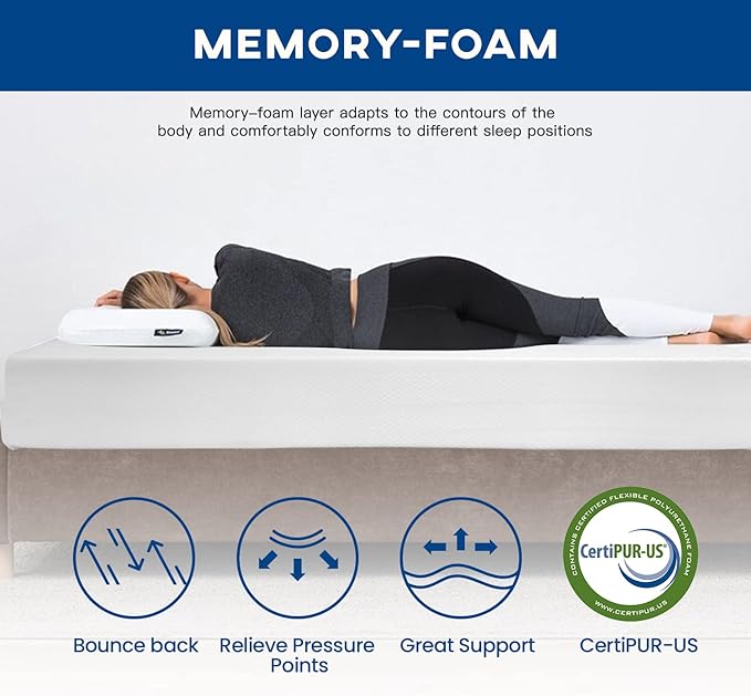 FDW 14 inch Gel Memory Foam Mattress Medium Firm Mattresses for Cool Sleep Relieving No Fiberglass CertiPUR-US Certified Mattress in a Box,Full