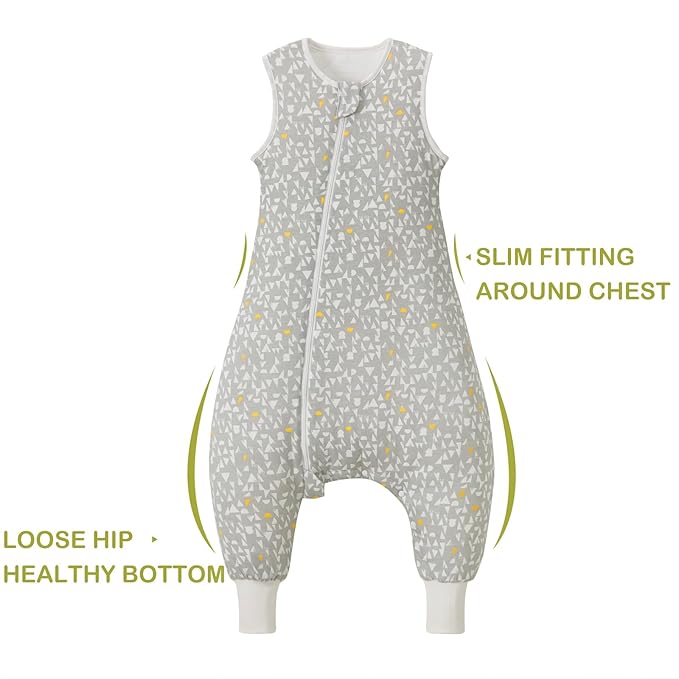 Super Soft 1.5 TOG Sleep Sack with Legs, 100% Organic Cotton Warm Comfy All Season Toddler Sleep Sack with Feet, Graphic, Size L