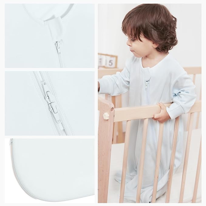 Unisex Sleeping Bag for Babies and Toddlers 1.0 Tog Sleep Sack 0-6Months, Newborn Sleep Sack, Wearable Blanket Baby, One Piece Long Sleeves, Gifts for Baby