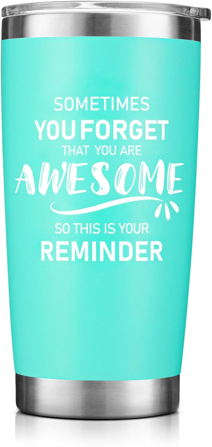 NOWWISH Gifts for Women, Birthday Coffee Tumbler, Inspirational Thank You GIfts for Her Women Mom Wife Mother-in-Law, Green 20oz