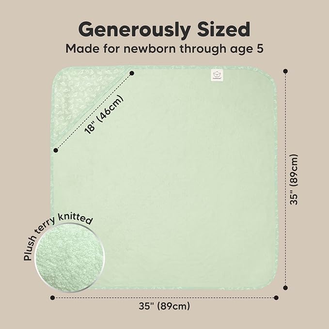 KeaBabies Hooded Baby Towel for Newborn - Viscose Derived from Bamboo Large Baby Bath Towels with Hood for Boys, Girls, Toddler, Extra Absorbent & Soft Newborn Bath Essentials (Dinos)