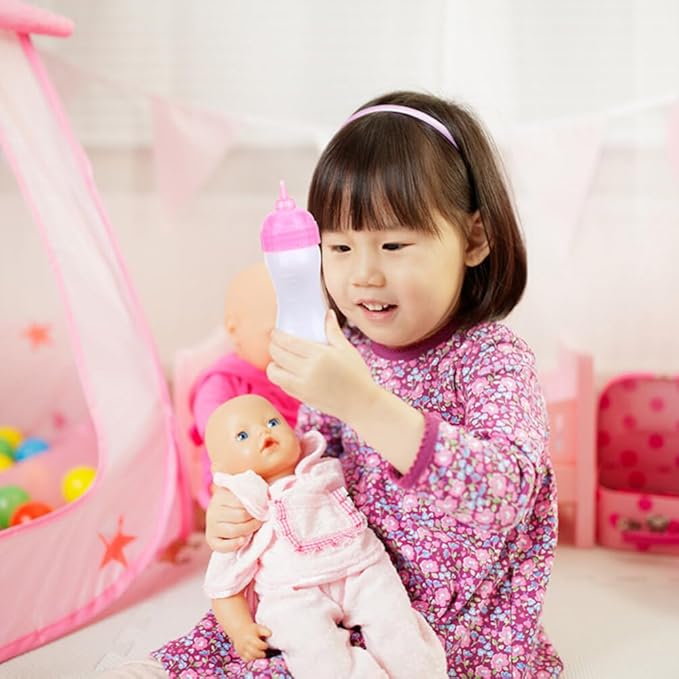 Totority 6pcs Baby Doll Bottles Mini Empty Milk Bottle Toys Baby Shower Doll House Supplies