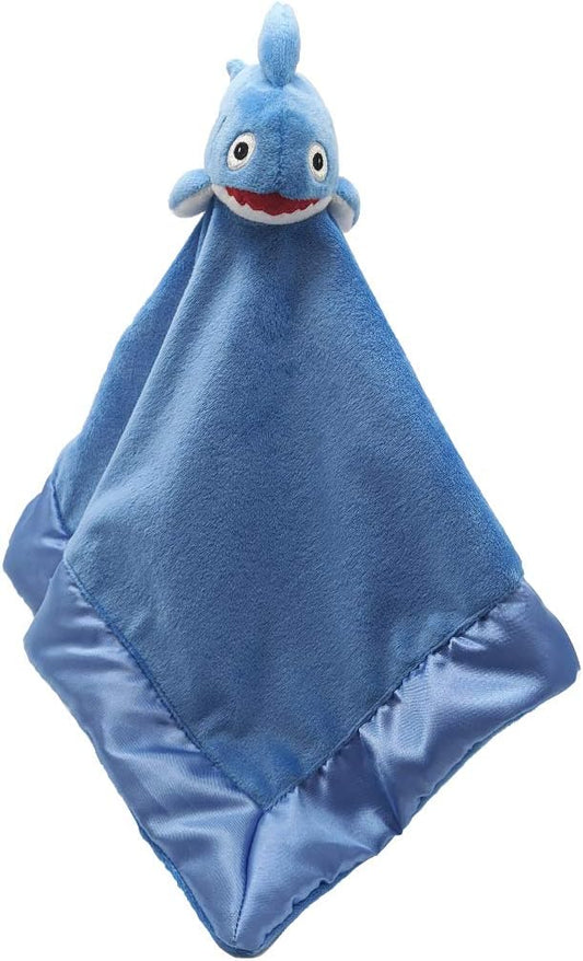 Shark Lovey Blanket for Baby | Large 20" x 20" Baby Lovey for Girls or Boys | Cute Shark Security Blanket for Babies and Toddlers