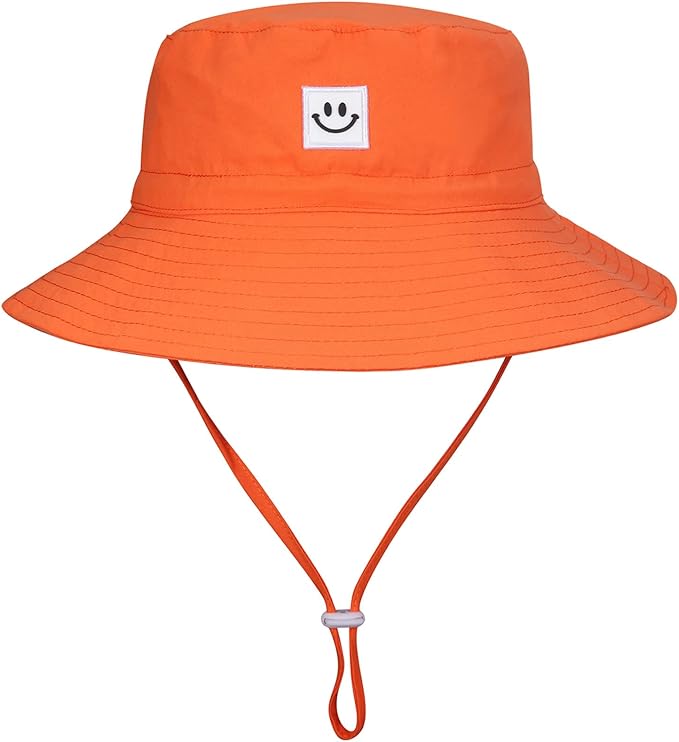 MaxNova Baby Sun Hat Smile Face UPF 50+ Toddler Bucket Hat for Boys Girls 0-7 Years