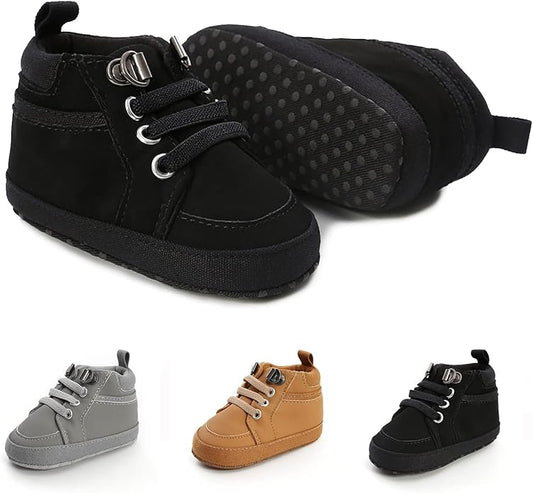 CENCIRILY Baby Boys Girls High Top Sneakers Soft Soles Anti Skid Infant Ankle Shoes Toddler Prewalker First Walking Crib Shoes