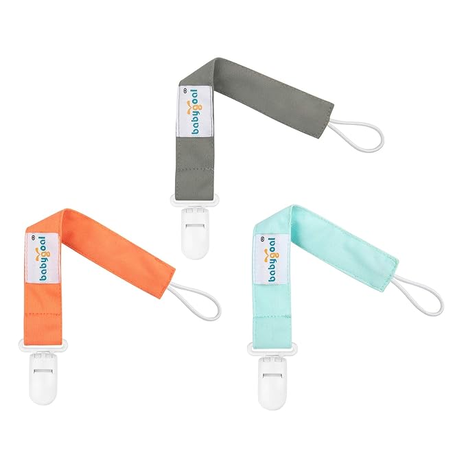Babygoal Neutral Pacifier Clips with 2pcs Pacifier Cases, 6 Pack Binky Paci Holder and Leash for Boys and Girls Fits for Most Pacifier, Binkie Styles & Baby Teethers & Toys and Gift 6PS10-C2