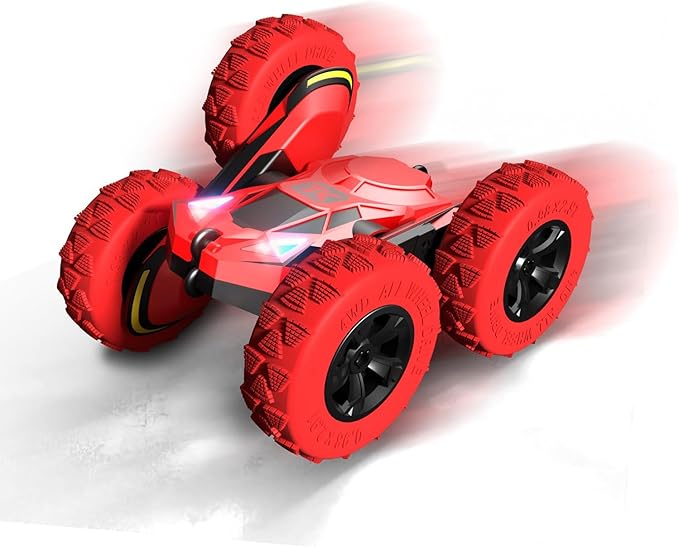 Threeking RC Stunt Car Remote Control Cars with Lights Double-Sided Driving Indoor Outdoor Toys Gifts Presents for 6 7 8 9 10 11 12 Year Old Kids Boys Girls