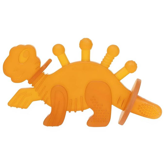 Baby Teether Toy and Training Toothbrush: Dibly - The Dino Baby Teething Toys BPA-Free Teethers Inspired by Nature with Natural Rubber Pacifier