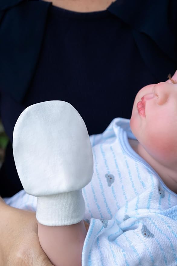 RATIVE Wrist Tab Baby Mittens 0-6,6-12 Months Organic Cotton for Newborn Baby Boys Girls
