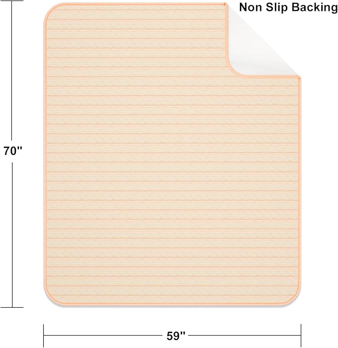 King Size Bed Pads for Incontinence Washable Waterproof, 71" x 59" (Pack of 1) - Reusable Extra Large Colored Cotton Pee Pads for Adults, Elderly, Pet, 4-Layer Underpads for Sofa,Furniture -KELISITING