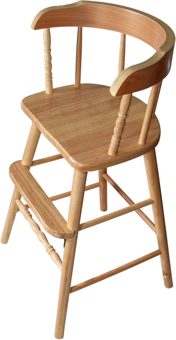 Sargent's Sons Amish Style Wooden Youth Chair, Desk, Youth Dinning Chair with Step & Arms | (Clear Coat Finish)