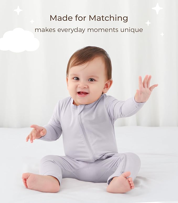 Baby Boys Girls Romper-Viscose Made from Bamboo, Long Sleeve Jumpsuits Soft Footless Rompers, Unisex