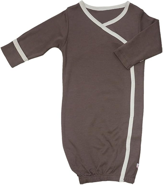 Babysoy Organic Newborn Baby Kimono Wrap Around Snap Sleeper Gown Bundler