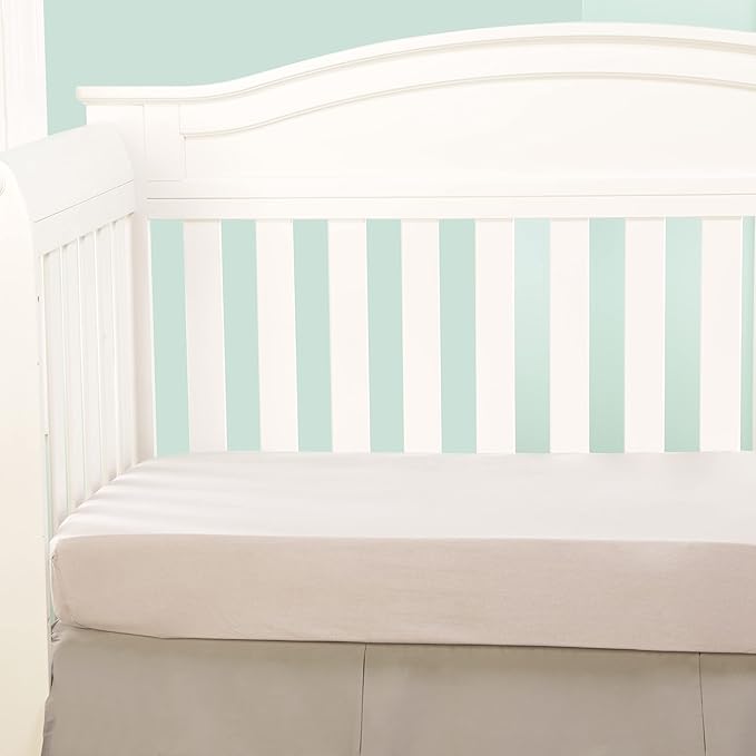 2 Pack Fitted Crib Sheets for Boys in 100% Jersey Knit Cotton – Blue and Yellow Precious Moments Design Plus Solid Gray Boy’s Crib Mattress Sheets by Everyday Kids