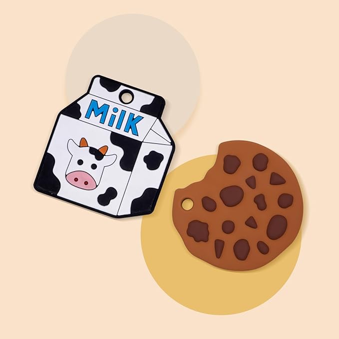 Baby Essentials Silicone Teether,Sensory Chew Toys,BPA Free Soft and Effective Infant Teething Pain Relief Toys,Freezer Safe,Food Grade Silicone,Best Shower Gift for Boys and Girls (Cookie).