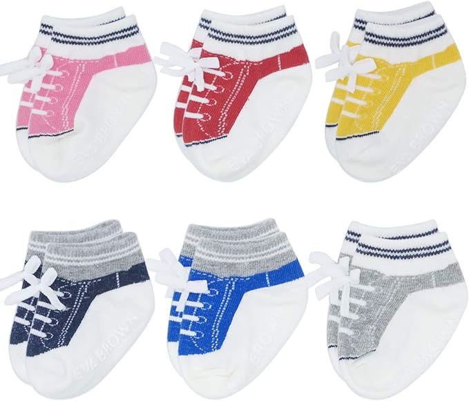 Zumou Baby Non Skid Anti Slip Infant Newborn Boys Girls Ankle Socks 6 Pairs