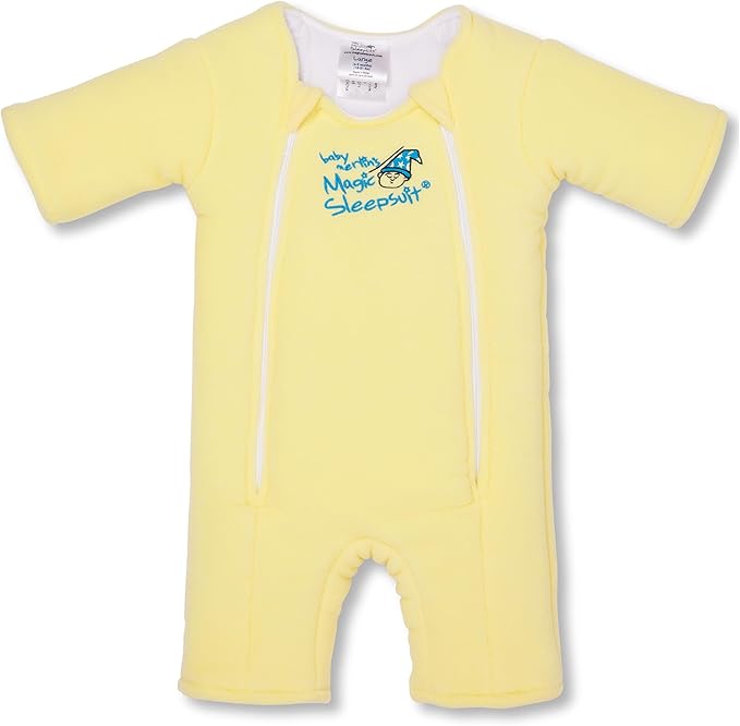 Magic Sleepsuit Baby Merlin's Microfleece Baby Swaddle Transition Product - Soft and Cozy Design, Double Zipper for Easy Diaper Changes, Promotes Safe Sleep, 3-6 Months - Yellow - Large 18-21lbs
