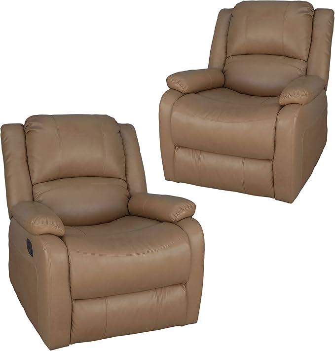 RecPro Charles Collection | 30" Swivel Glider RV Recliner | RV Living Room (Slideout) Chair | RV Furniture | Glider Chair (Toffee, 2-Pack)