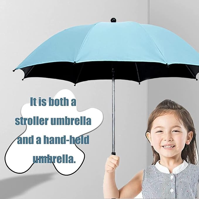 Convenient and Lightweight, Clip-On, Adjustable Steering, Universal, Umbrella Baby Stroller, Stroller Umbrella Attachment for Sun Protection
