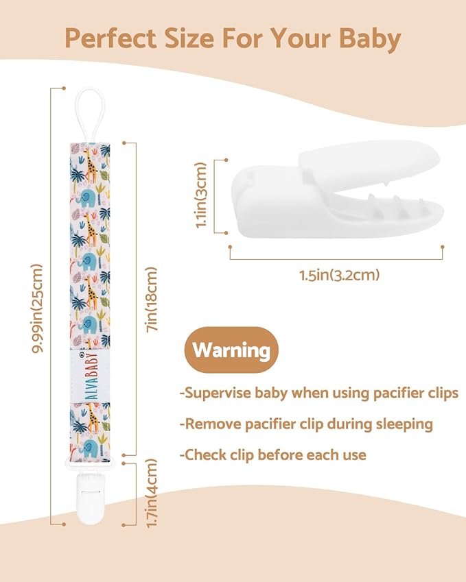 ALVABABY Neutral Pacifier Clips 8 Packs Binky Paci Clip Holder Leashes for Baby Boys Girls Fits Baby Teethers Toys 8DP13