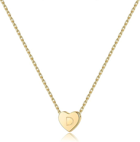 M MOOHAM Heart Initial Necklace Gifts for Girls Women - S925 Sterling Silver Tiny Letter Necklace Birthday Gift for Kids Teen Girl Jewelry