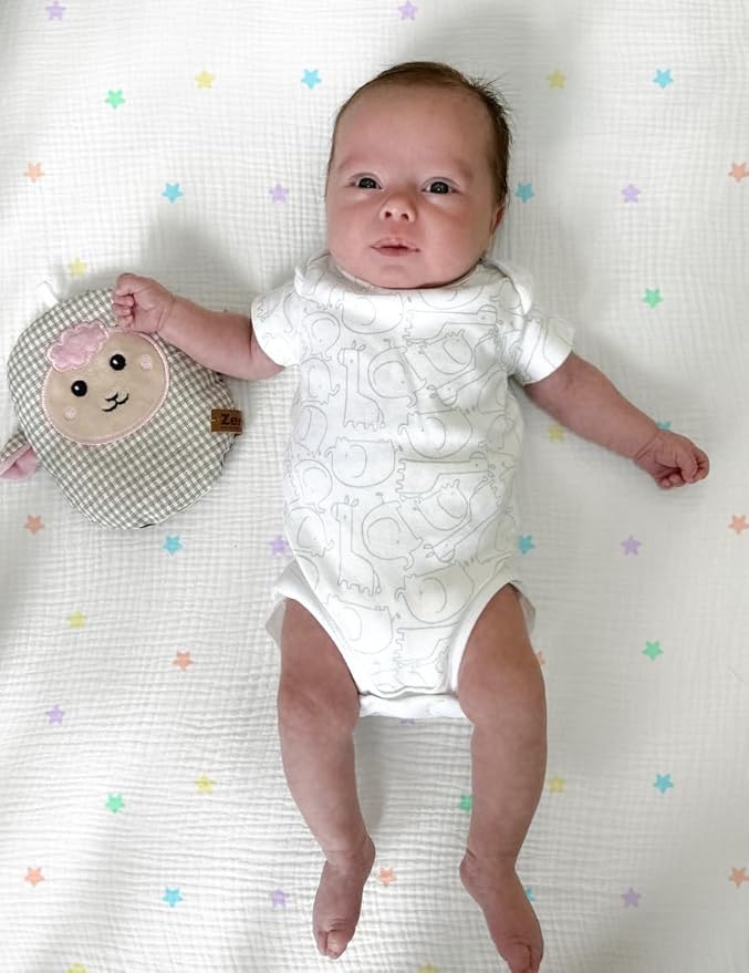 hugs & llamas | 100% Organic Cotton Muslin Fitted Crib Sheet | Premium Baby Crib Sheets for Boys & Girls Crib Fitted Sheet | Organic Crib Sheets Girl & Boy Crib Sheets Neutral | Crib Mattress Sheet
