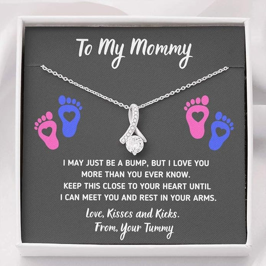 Baby Feet Jewelry Necklace, Mommy To Be Gifts For 1st Time Mom, To My Mommy Necklace Baby Bump, Gifts For Pregnant Women Mom To Be