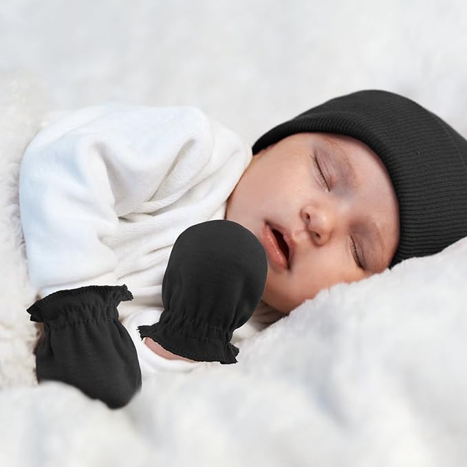 BQUBO 12 Pairs Baby Mittens Newborn Infant Toddler Mittens No Scratch Cotton Elastic Wrist Gloves for Boys Girls 0-6 Months