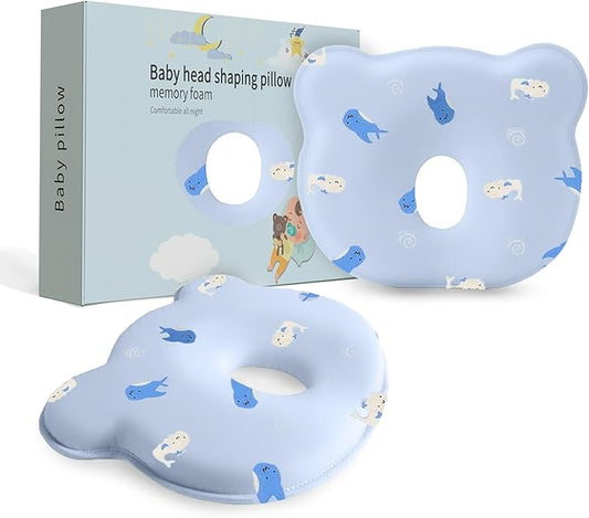 Soft and Breathable Pillow with Memory Foam and Bear Design (Ocean)