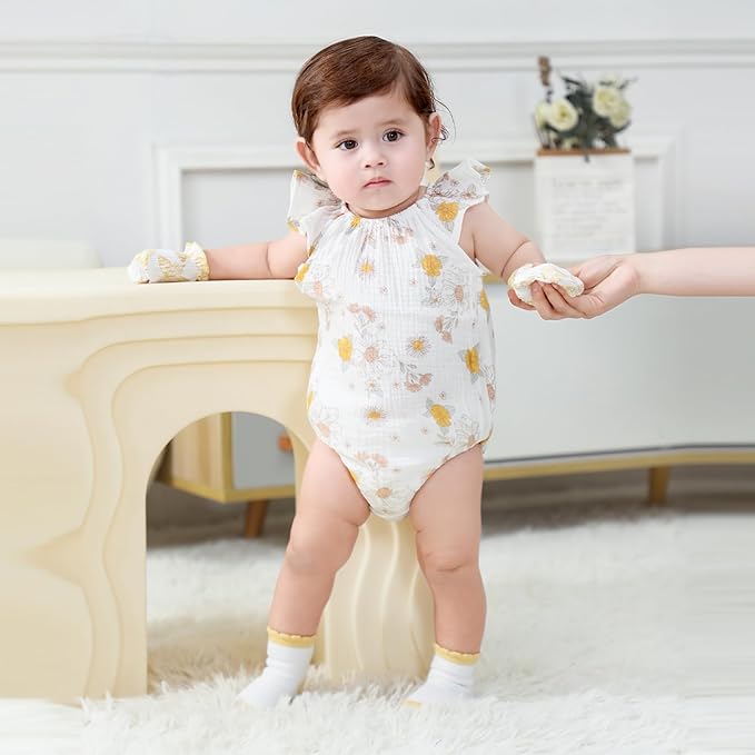 Baby Girls Boys Hats Mittens and Socks Set Cotton Infant Caps Newborn Soft Gloves 0-6 Months