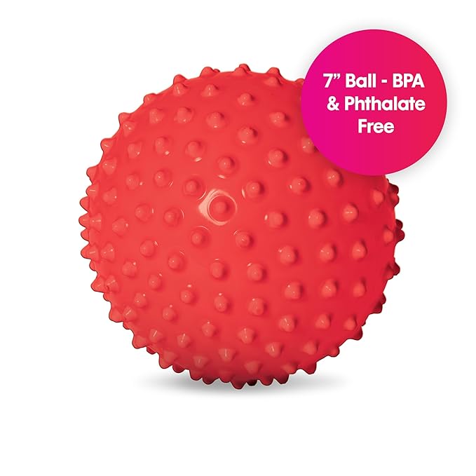 Edushape Original Sensory Ball for Baby - 7" Red Color Ball Enhances Gross Motor Skills for Kids 6 Months & Up