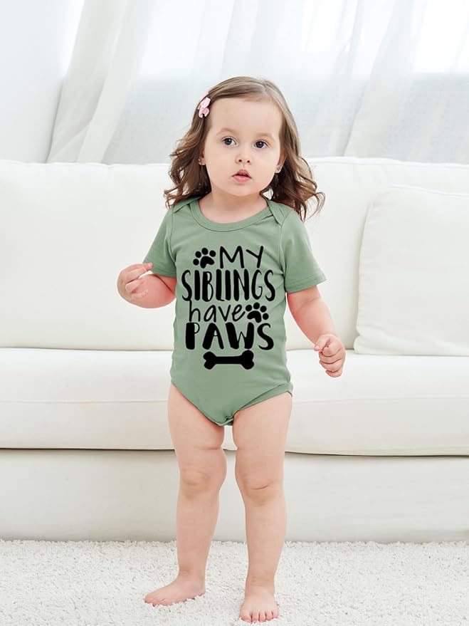 Funnycokid Baby Boys Girls Bodysuit Funny Newborn Romper Short Sleeve Infant Neutral Outfits Jumpsuit 0-12 Months