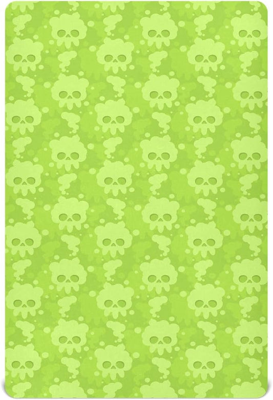 Smoke Skull Crib Sheets for Neutral Bassinet Play Sheets,Sheets Toddler Bed Sheets for Baby Boys Girs 39 * 27 * 5in