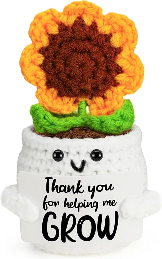 MBL Bosses Day Women Coworker - Thank You Appreciation Emotional Positive Support Crochet Sunflower Gifts for Teacher Men Woman Mentor Boss Lady Friend Farewell Retirement Thanksgiving Halloween