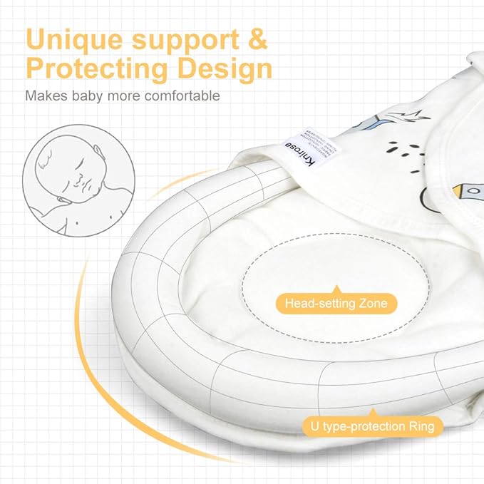 Organic Cotton Baby Swaddle Blankets, Unisex Baby Blanket Wrap for Newborn Baby Boys Girls, Skin Friendly Wearable Swaddling Sleep Sack Calms Startle Reflex (Planet, White, 3-6 Months)