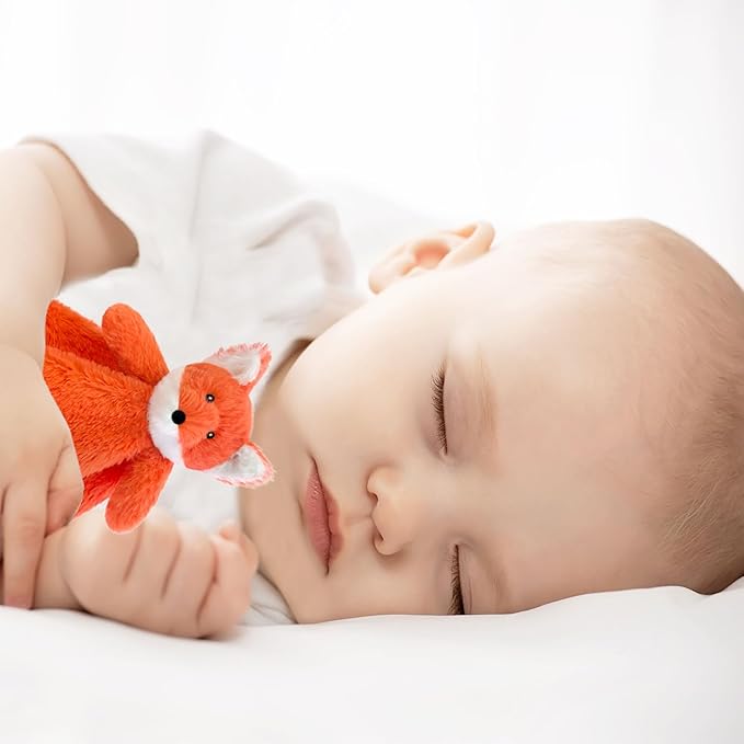 Baby Orange Fox Soft Stuffed Animal Security Blanket, Plush Fox Character Lovey Blanket, Baby Shower/Nursery Gift, Newborn Infant Toddler Snuggle Blankie for Girls Boys, 14 Inches