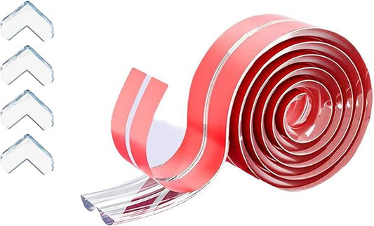 Edge Protector Strip, Corner Protector Baby,Corner Protectors for Furniture with3M Adhesiveft，Crib Rail Covers for Teething Safe for Table, Fireplace (0.8x0.8 in Width 13.1 ft Length)