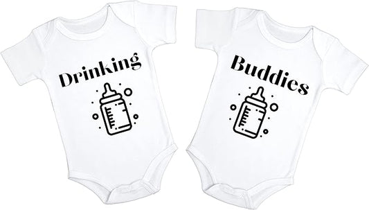 Drinking Buddies Twin Babies Pregnancy Announcement (Set of 2)
