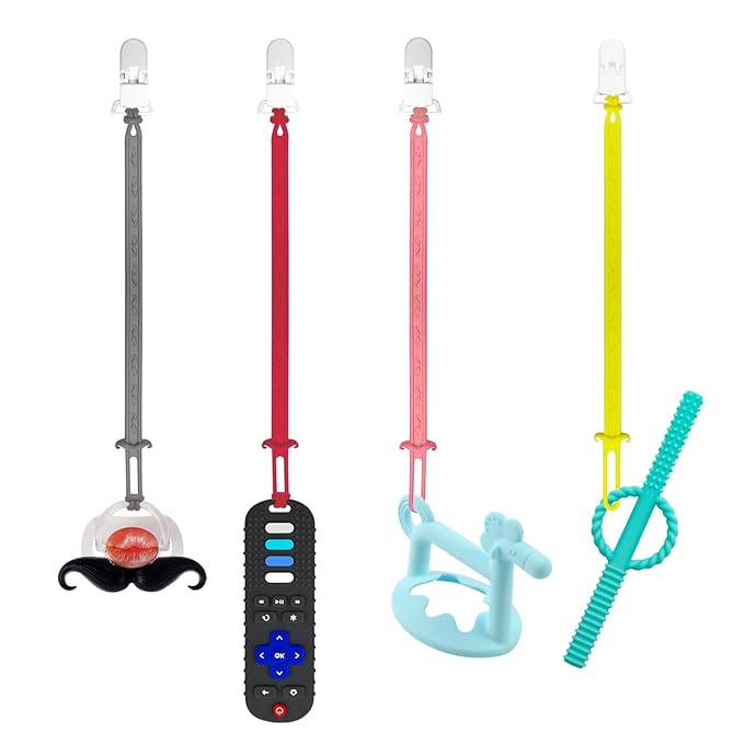 Baby Teething Toys, Food Grade Silicone Remote Control Teether for Babies 3 6 12 18 Months, TV Remote Shape with Silicone Pacifier Clip Infant Chew Toys for Boys and Girls, Freezer BPA Free