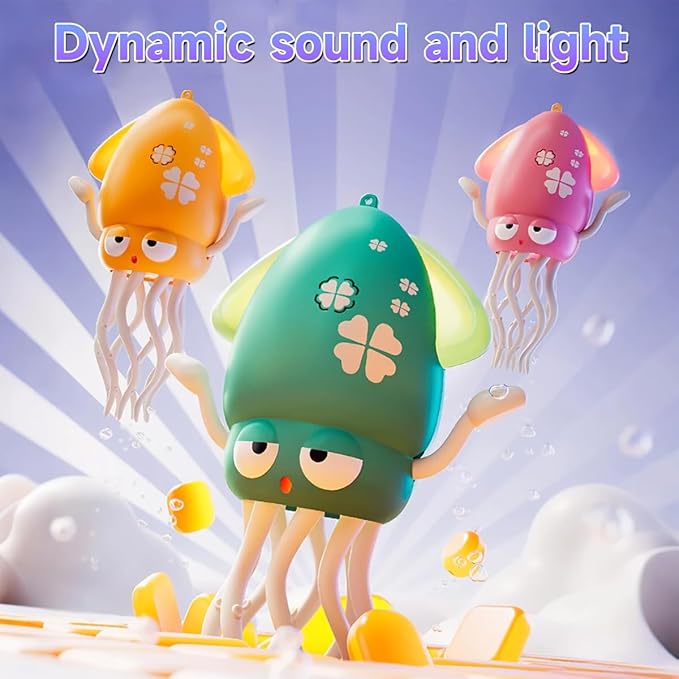 Magic Dancing Octopus Toy - Smart Obstacle-Dodging Robot with LED Light Show & Music, USB Rechargeable Tummy Time Squid Toy for Babies | Electric Crawling Octopus | Interactive Gift for Kids 3+