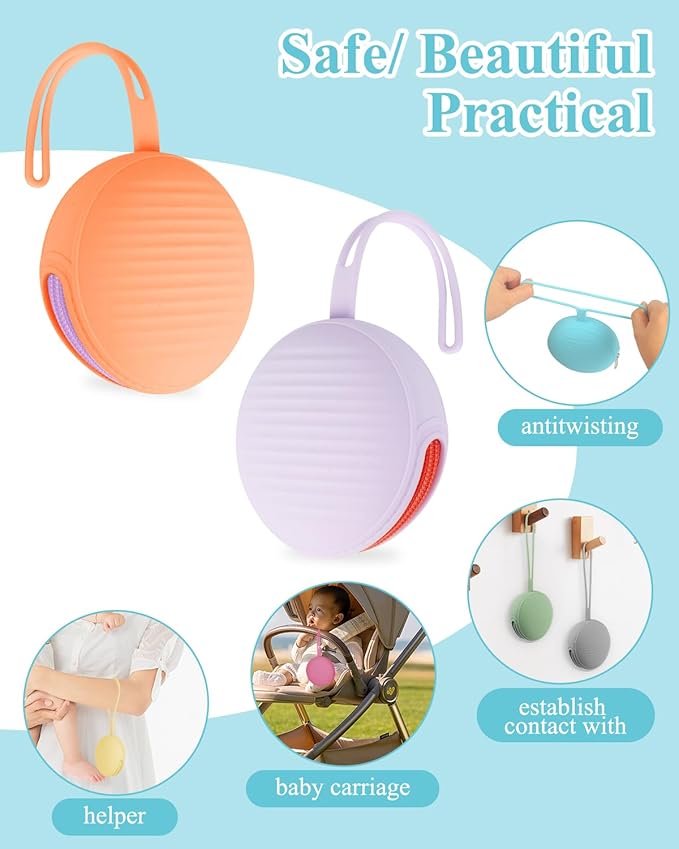 Pacifier Case, Holder for Traveling Baby Essentials Set - BPA Free