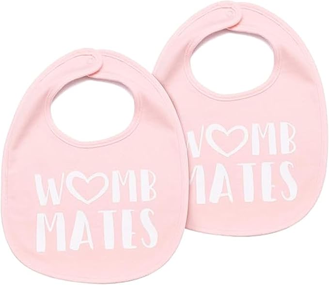 100% Cotton Womb Mates Twin Bibs – Soft, Stylish & Breathable for Boys & Girls – Perfect for Drooling & Teething